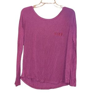 •PINK•VS PINK LIGHTWEIGHT, OVERSIZED FLOWY STRAPPY SCOOP BACK LONG SLEEVE TOP XS